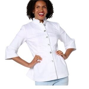 New Studio Park Women's Natural White Denim Jacket, 1X